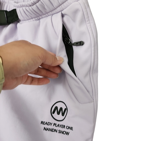 Nandn‎ Snow Pants Womens Small Lavender Belted Zip Hem Winter Ski - Picture 5 of 12